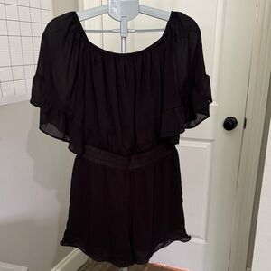 Elegant Black Ruffle Sleeve Top